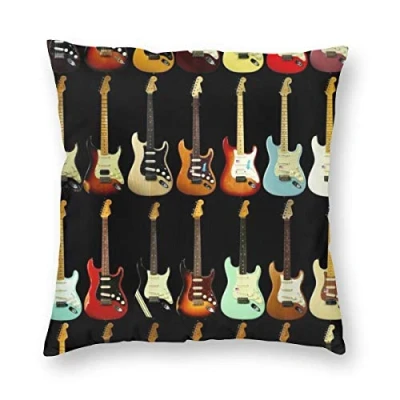 Image of antcreptson Guitar Music Throw Pillow Decorative Case Home Decor Square 18x18 Inches Pillowcase