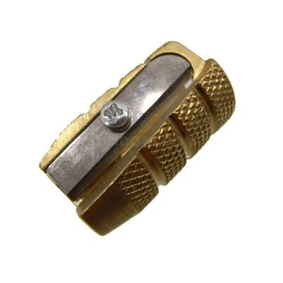 Image of Mobius &amp; Ruppert and (M+R) Bullet Shaped Brass Pencil Sharpener w Keyhole (0604 90)