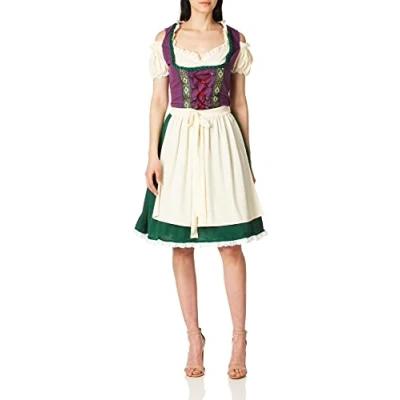 Image of California Costumes 01411 Bavarian Beer Maid Character Adult Sized Costumes, Purple/Green, Large