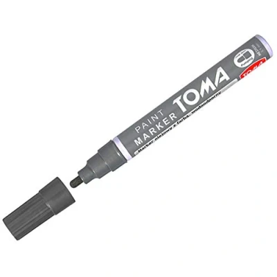 Image of SolaDirect Marker Pen Universal Waterproof Permanent Oil Based Paint for Car Tyres, Arts &amp; Crafts (Grey)