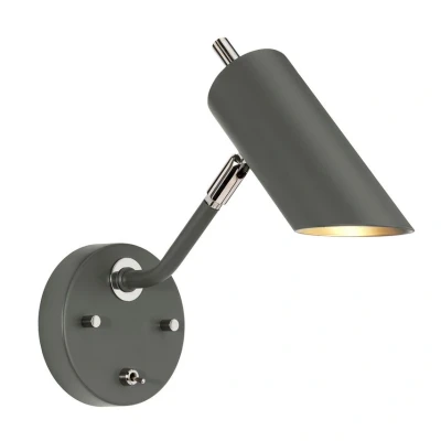 Image of Quinto 1 Light Wall Dark Grey Polished Nickel, E14