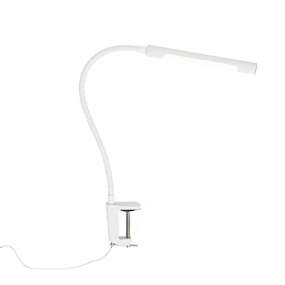 Image of Qazqa Clamp Desk lamp White incl. LED with Touch dimmer Lionard Modern 1 Light Steel Table Suitable for Living Room I Bedroom