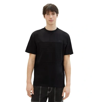 Image of TOM TAILOR Denim Men&#039;s 1040872 T Shirt, 29999 Black, L