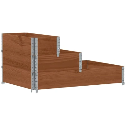 Image of vidaXL 3 Tier Raised Bed Brown 120x80 cm Solid Wood Pine