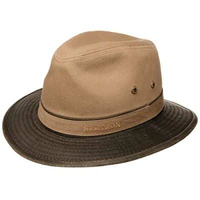 Image of Stetson UV Protection Cotton Hat Men Sun Summer with Lining Spring M (56 57 cm) Dark Beige