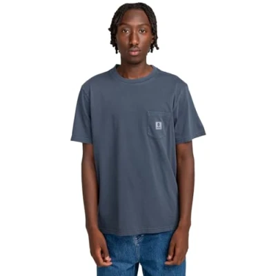 Image of Element T Shirt Basic Pocket Pigment SS Men Blue XS