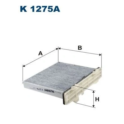 Image of 7803A027, MR500057 Pollen Filter FILTRON K 1275A Activated Carbon 215mm 214mm 45mm MITSUBISHI: PAJERO 4, Shogun Pinin
