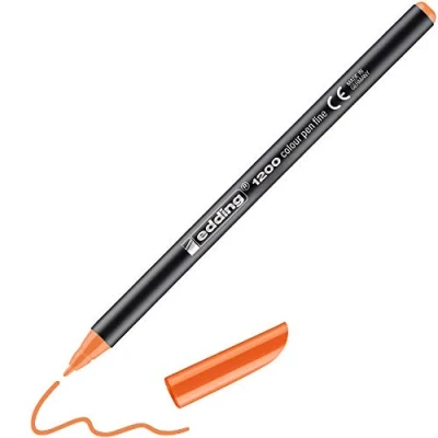 Image of edding 1200 Colour Pen Fine Orange 1 Round Tip mm Felt for Drawing and Writing School or Mandala