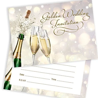Image of 20 x Golden Anniversary Invitations from Olivia Samuel Ready to Write Envelopes Included