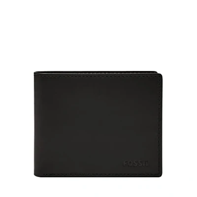 Image of Fossil Men Derrick Bifold, Black, 11.43 cm L x 1.9 W 9.4 H