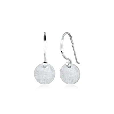 Image of Elli Earrings Ladies Ear Hanger Geo Platelet Minimal Trend Matt in 925 Sterling Silver