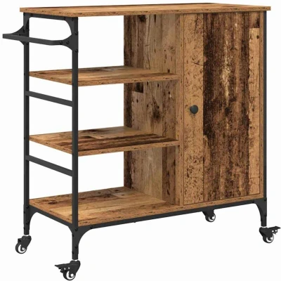 Image of vidaXL Kitchen Trolley Old Wood 87,5x38,5x84,5 cm Engineered