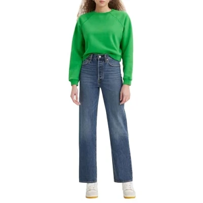 Image of Levi&#039;s Ribcage FULL Length Button FLY Straight leg jeans, Women&#039;s, Size: 24x32, Valley view