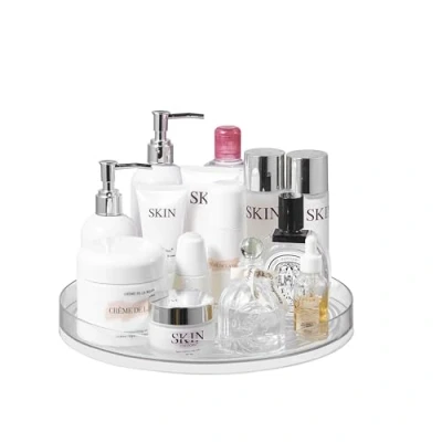 Image of Eden &amp; Willow Large Rotating Clear Plastic Lazy Susan Turntable, 29cm Kitchen Spice Rack Organizer, 360 Condiment Holder for Fridge Pantry