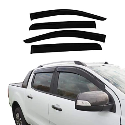 Image of JHCHAN Window Wind Deflectors for Ford Ranger Wildtrak T6 T7 T8 2012 2020 DOUBLE CAB PX MK1 MK2 Weathershield Sun Visors Rain Guards Shield 4 PCS