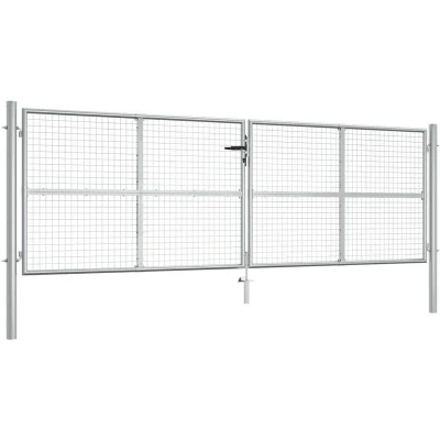 Image of vidaXL Garden Gate Galvanised Steel 415x175 cm Silver