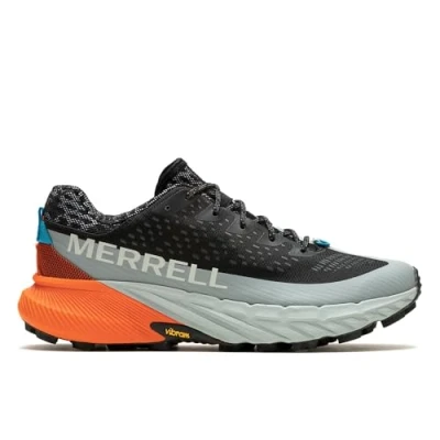 Image of Merrell Men&#039;s Agility Peak 5 Black/Tangerine Sneaker, 7.5 UK