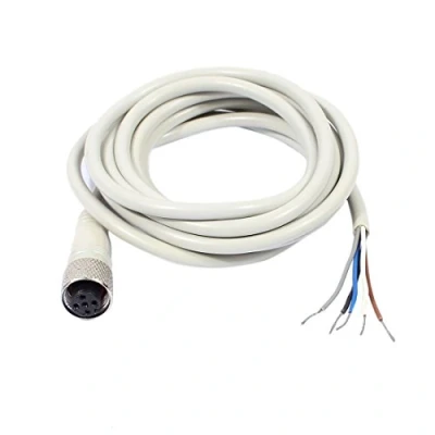 Image of Sourcingmap M12 2m Female Straight Head 5 Pin Connector Aviation Socket Electrical Cable White