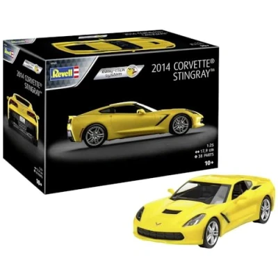 Image of Revell Easy Click 07825 2014 Corvette Stingray 1:25 Scale Unbuilt/Pre coloured/Click Together (Non Glue) Plastic Model Kit