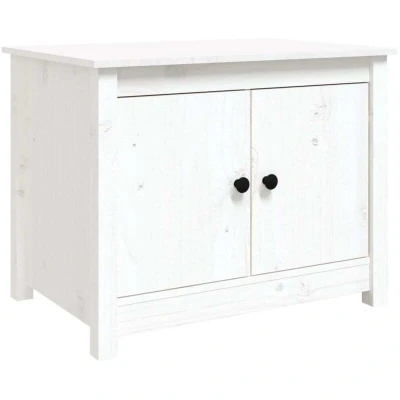 Image of vidaXL Coffee Table White 71x49x55 cm Solid Wood Pine