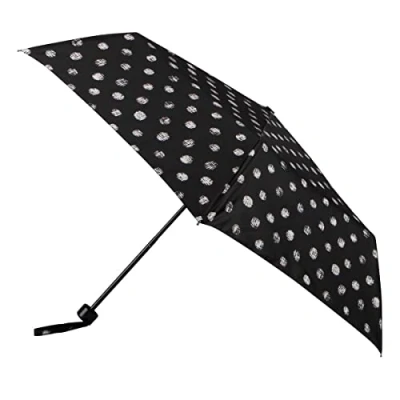 Image of Isotoner totes Eco Supermini B&amp;W Stitched Dots Umbrella