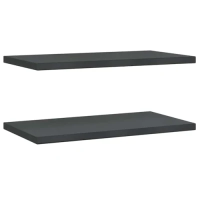 Image of vidaXL Wall Floating Shelves Black Stainless Steel Storage 75x40x3 cm Living Room, Bedroom, Office