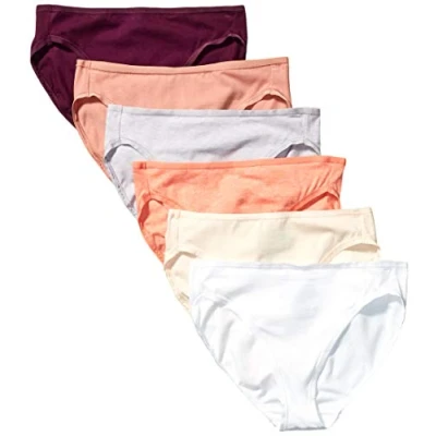 Image of Amazon Essentials Women&#039;s Cotton High Leg Brief Underwear (Available in Plus Size), Pack of 6, Neutral Shades, 20