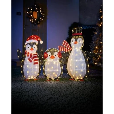 Image of WeRChristmas 2D Tinsel Penguin Family Silhouette