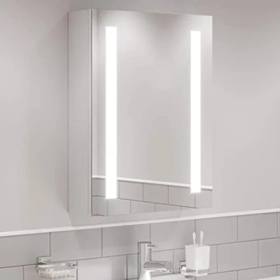 Image of Artis® 500 x 650mm Bathroom Mirror Cabinet LED Lights Wall Mounted Shaver Demister Illuminated Mirrors for Bathrooms, Mains Powered, Motion Sensor