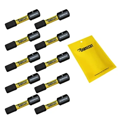 Image of 10 x SabreCut SCRH532_10 32mm H5 Hex Magnetic Impact Screwdriver Driver Bits Set Single Ended Heavy Duty Compatible with Dewalt Milwaukee Bosch Makita and Others