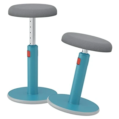 Image of Leitz Active Sit Stand Stool, Ergonomic Height Adjustable 46cm To 79cm Wobble Round Swivel Office Desk Chair/ Ergo Cosy Range, Calm Blue, 65180061