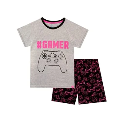 Image of Harry Bear Girls Short Pyjamas Gamer Multicoloured 10 11 Years