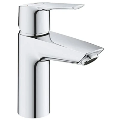 Image of GROHE QUICKFIX Start Basin Mixer Tap with Click Clack Push Waste (Metal Lever, Water and Energy Saving Technology, Easy to Install, Includes 3 in 1 Tool,Tails 3/8 Inch), Size 165 mm,Chrome, 23551002