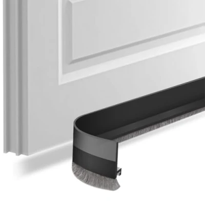 Image of Self Adhesive Door Seal Brush Cover Strips Strip Room Draught Excluder (Black 3 cm)