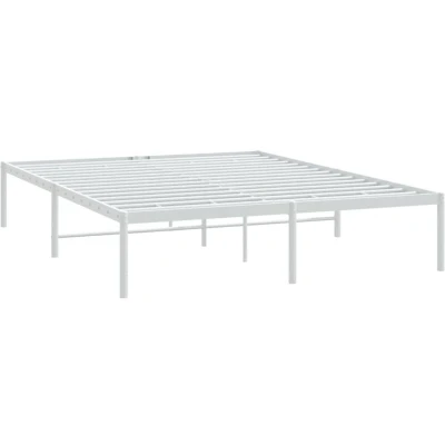 Image of vidaXL Metal Bed Frame without Mattress White 140x200cm