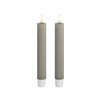 Image of Deluxe Homeart Indoor Flameless LED Taper Dinner Candle 2 Set with Real Flame™ Technology Battery Powered Candles (15 cm, Sand)