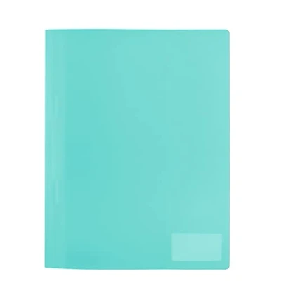 Image of HERMA 19497 File Folder A4 Translucent Turquoise, Pack of 3, Plastic with Labelling Label, Slip Pocket &amp; Metal Stapling Tongue, Sturdy Set for School and Office