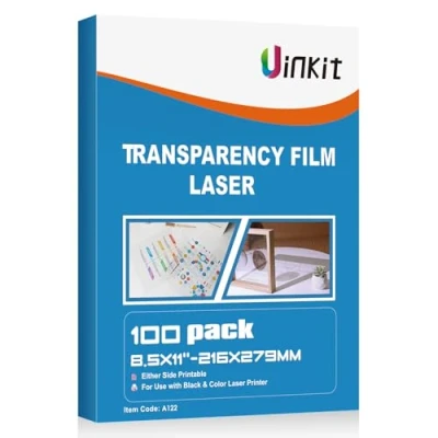 Image of Uinkit OHP Film Overhead Projector 8.5x11 for Laser Jet Printer and Copier Transparency 100 Sheets