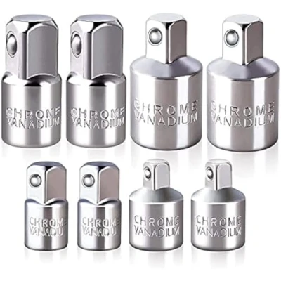 Image of GCQ Impact Socket Adapter and Reducer Set, Use with Wrenches Drills in Auto Driver Construction Work, 8 Piece (3/8in. to 1/4) (1/2in. 3/8) 1/2) (1/4in.