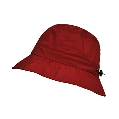 Image of Toutacoo, Bucket Rain Hat, Easy to fold in its Integrated Pocket, Nylon Look Red