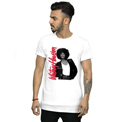 Image of Absolute Cult Whitney Houston Men&#039;s Pose T Shirt White Large