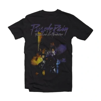 Image of Unisex adult&#039;s Official Prince Purple Rain T Shirt Large, (Black)