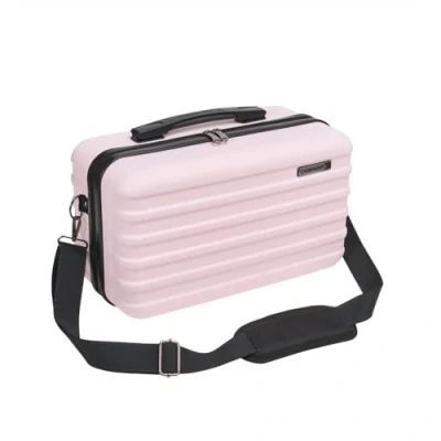 Image of Cabin Max Hard Shell Case with Shoulder Strap fits Ryanair Under Seat Included Hand Luggage Allowance (Pink)
