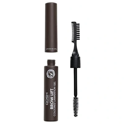 Image of GOSH brow Lift Lamination eyebrow gel with colour, vegan I fixing for quick flawless styling, salon effect perfume free and long lasting suitable allergy sufferers Dark Brown