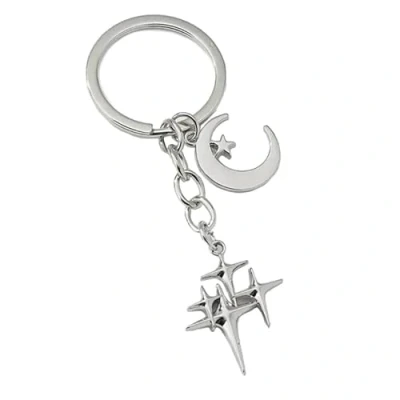 Image of [Lerpwige] Harajuku Y2k Crescent Moon Star Keychain Sweet Cool Trend Fashion Pendant Vintage Aesthetic Accessory Gift Bag for Women, 01