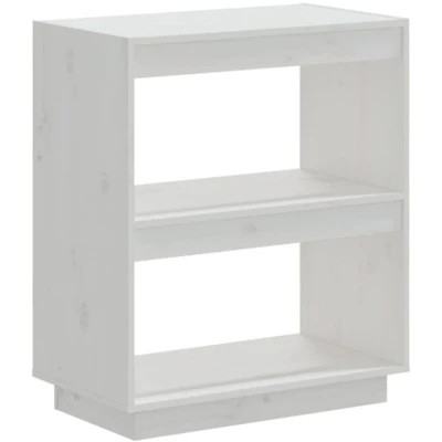Image of vidaXL Book Cabinet White 60x35x71 cm Solid Wood Pine