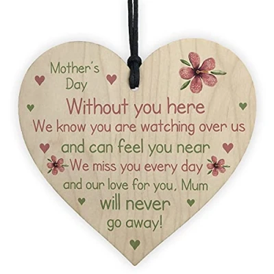 Image of RED OCEAN Memorial Gift For Mum On Mothers Day Wooden Flower In Memory Plaque