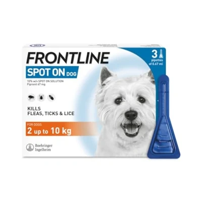 Image of FRONTLINE Spot On Flea &amp; Tick Treatment for Small Dog (2 10kg) 3 Pipettes