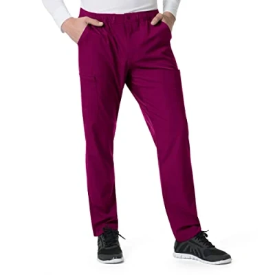 Image of Carhartt Men&#039;s Athletic Cargo Pant Medical Scrubs, Wine, Medium
