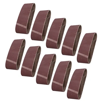 Image of 75mm x 533mm 120 Grit Fine Abrasive Sanding Belt Sander Discs Sheets 50 Pack